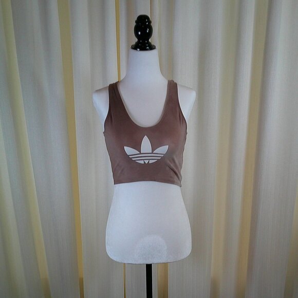 Adidas Originals Trefoil Crop Tank – Mauve Brown Size S - Picture 3 of 7